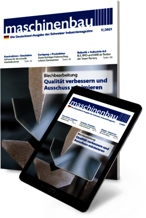 maschinenbau Deutschland: Cover auf Magazin und Tablet